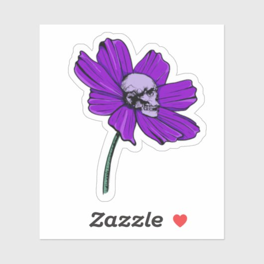 Skull Flower  Sticker (Vel)