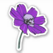 Skull Flower  Sticker (Voorkant)