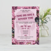 Skull & Flowers Halloween Party Uitnodigen Aankondiging (Staand voorkant)