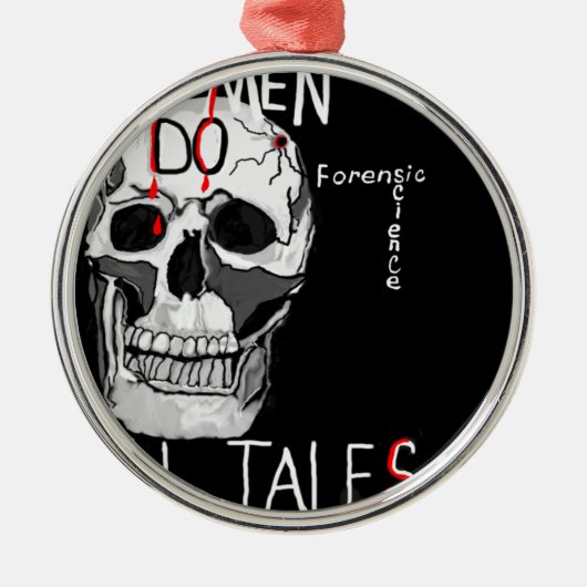 Skull forensic science CSI dode mannen Metalen Ornament (Voorkant)