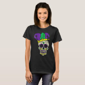 Skull Funny Mardi Gras New Orleans Carnival Men Bo T-shirt (Voorkant volledig)