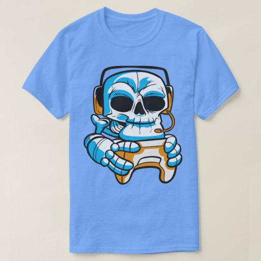 Skull-gamer met joystick t-shirt (Design voorkant)