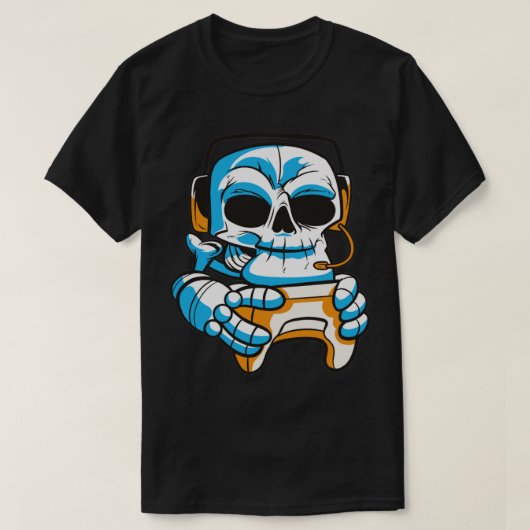 Skull-gamer met joystick t-shirt (Design voorkant)