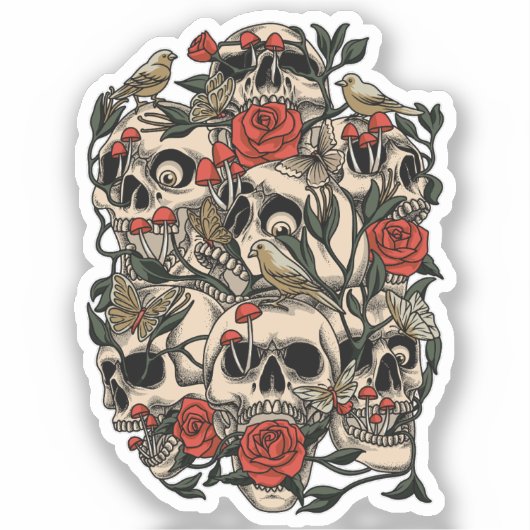 Skull Garden Sticker (Voorkant)