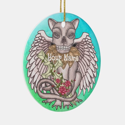 Skull Gargoyle-ornament Keramisch Ornament (Rechts)