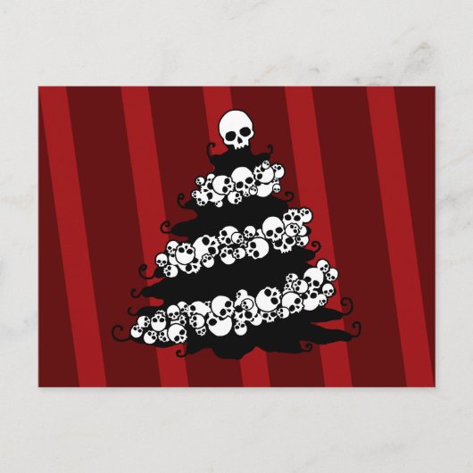 Skull Garland-kerstboom Feestdagenkaart (Voorkant)