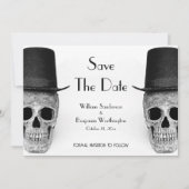 Skull Gay Mr. en Mr Black and White  Retro Save The Date (Voorkant)