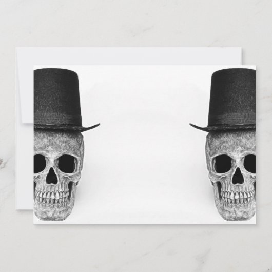 Skull Gay Mr. en Mr Black and White  Retro Save The Date (Achterkant)