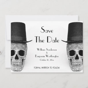 Skull Gay Mr. en Mr Black and White  Retro Save The Date