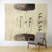 Skull Gay Mr. en Mr.  Retro Sepia achtergrond Wandkleed (In Situ (horizontaal))