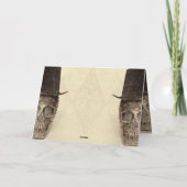 Skull Gay Mr. en Mr.  Retro Sepia Wedding Aankondiging (Achterkant)