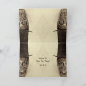 Skull Gay Mr. en Mr.  Retro Sepia Wedding Aankondiging (Binnen)