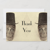 Skull Gay Mr. en Mr.  Retro Sepia Wedding Bedankkaart (Voorkant)