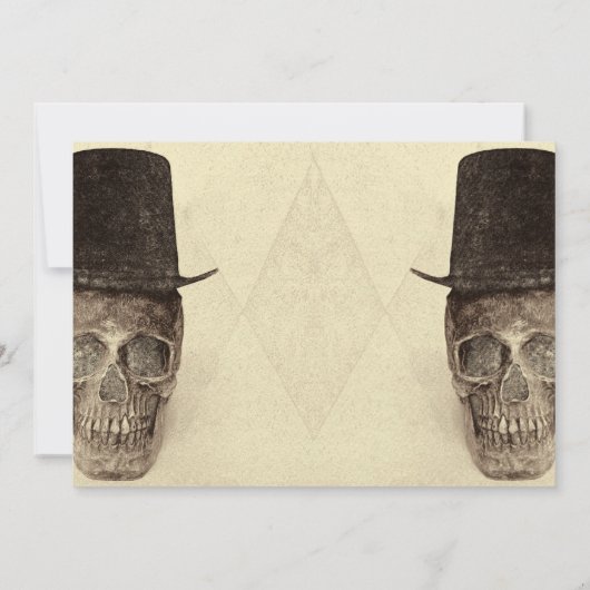 Skull Gay Mr. en Mr.  Retro Sepia Wedding Save The Date (Achterkant)