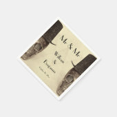 Skull Gay Mr. en Mr.  Retro Sepia Wedding Servet (Hoek)