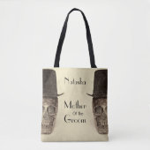 Skull Gay Mr. en Mr.  Retro Sepia Wedding Tote Bag (Voorkant)