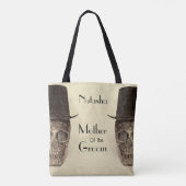 Skull Gay Mr. en Mr.  Retro Sepia Wedding Tote Bag (Achterkant)