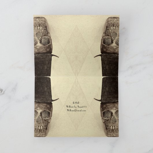 Skull Gay Mr. en Mr.  Sepia Retro bruiloft (Binnen)