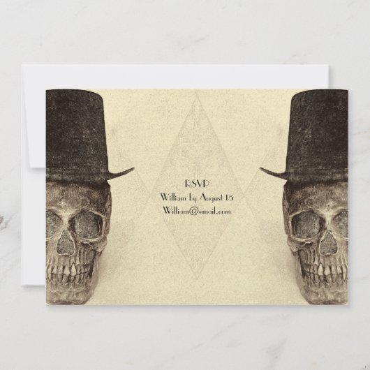 Skull Gay Mr. en Mr.  Sepia Retro bruiloft Kaart (Achterkant)
