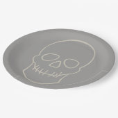 Skull - Ghost Grey and Bone Papieren Bordje (Gekanteld)