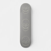 Skull - Ghost Grey and Bone Persoonlijk Skateboard (Voorkant)