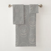 Skull - Ghost Grey and Bone White Bad Handdoek (Insitu)
