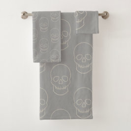 Skull - Ghost Grey and Bone White Bad Handdoek