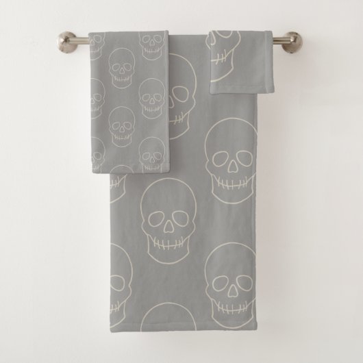 Skull - Ghost Grey and Bone White Bad Handdoek (Insitu)