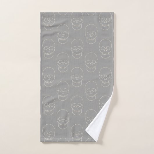 Skull - Ghost Grey and Bone White Bad Handdoek (Handdoek)