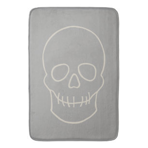 Skull - Ghost Grey and Bone White Badmat