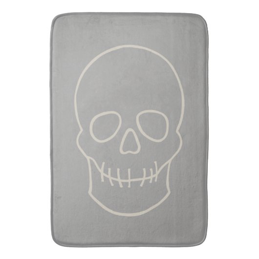 Skull - Ghost Grey and Bone White Badmat (Voorkant Verticaal)