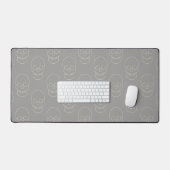 Skull - Ghost Grey and Bone White Bureaumat (Keyboard & Muis)