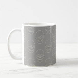 Skull - Ghost Grey and Bone White Koffiemok