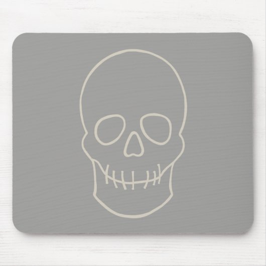 Skull - Ghost Grey and Bone White Muismat (Voorkant)