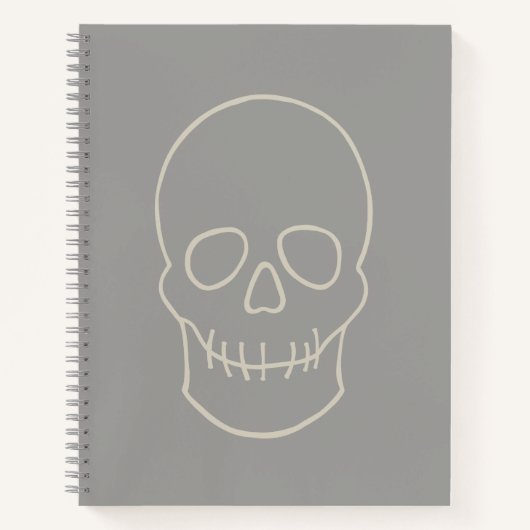 Skull - Ghost Grey and Bone White Notitieboek (Voorkant)