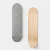 Skull - Ghost Grey and Bone White Persoonlijk Skateboard (Voorkant)