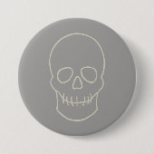 Skull - Ghost Grey and Bone White Ronde Button 7,6 Cm (Voorkant)