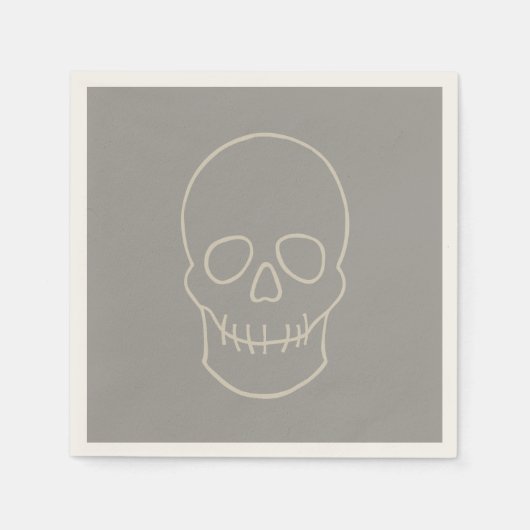 Skull - Ghost Grey and Bone White Servet (Voorkant)