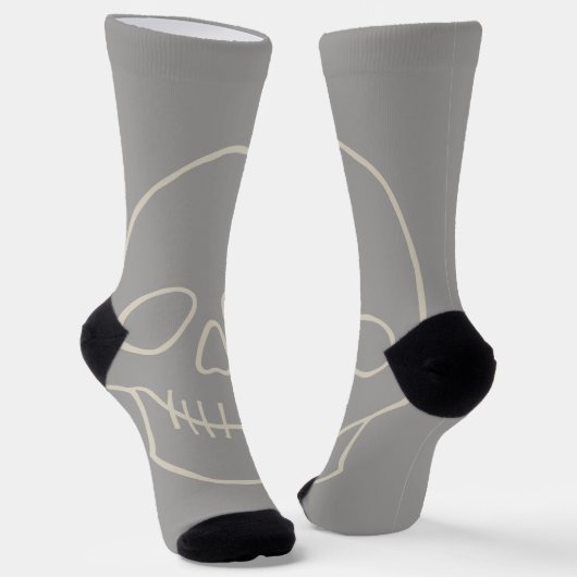 Skull - Ghost Grey and Bone White Sokken (Gebogen)