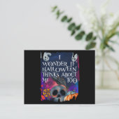 Skull Ghost Halloween denkt ook over mij Briefkaart (Staand voorkant)