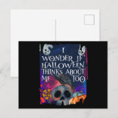 Skull Ghost Halloween denkt ook over mij Briefkaart (Voorkant / Achterkant)