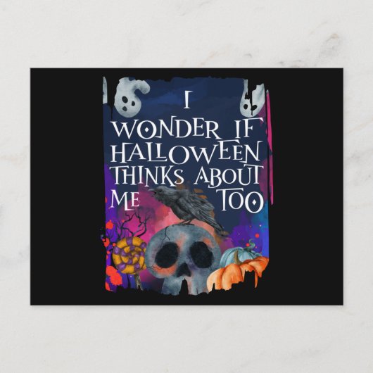 Skull Ghost Halloween denkt ook over mij Briefkaart (Voorkant)