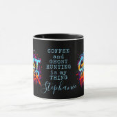 Skull Ghost Hunter Paranormal Graffiti Quote Zwart Mok (Midden)