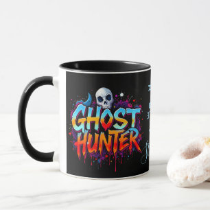 Skull Ghost Hunter Paranormal Graffiti Quote Zwart Mok