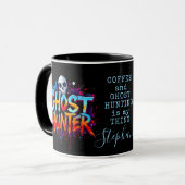 Skull Ghost Hunter Paranormal Graffiti Quote Zwart Mok (Voorkant links)