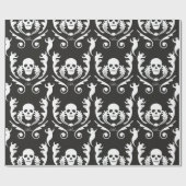 Skull & Ghosts Damask Cadeaupapier (Vlak)