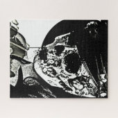 Skull Girl - zwart en wit Legpuzzel (Horizontaal)