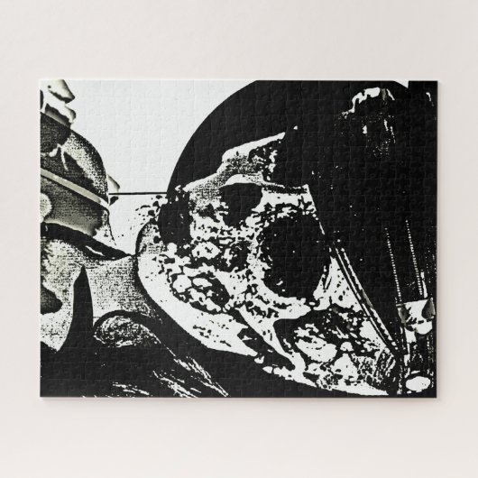 Skull Girl - zwart en wit Legpuzzel (Horizontaal)