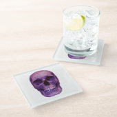 Skull Glazen Onderzetter (Schuin)