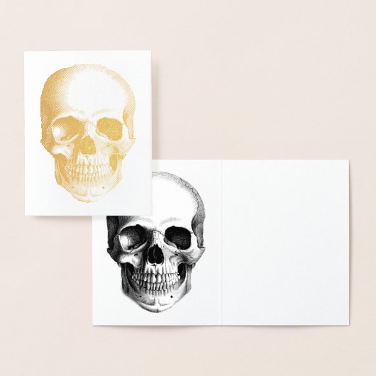 SKULL Gold Foil Note Card Folie Kaarten (Display)